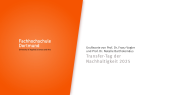 Transfer-Tag der Nachhaltigkeit 2025: Prof. Dr. Franz Vogler/Prof. Dr. Natalie Bartholomäus, Grußworte FH Dortmund/NAW.NRW
